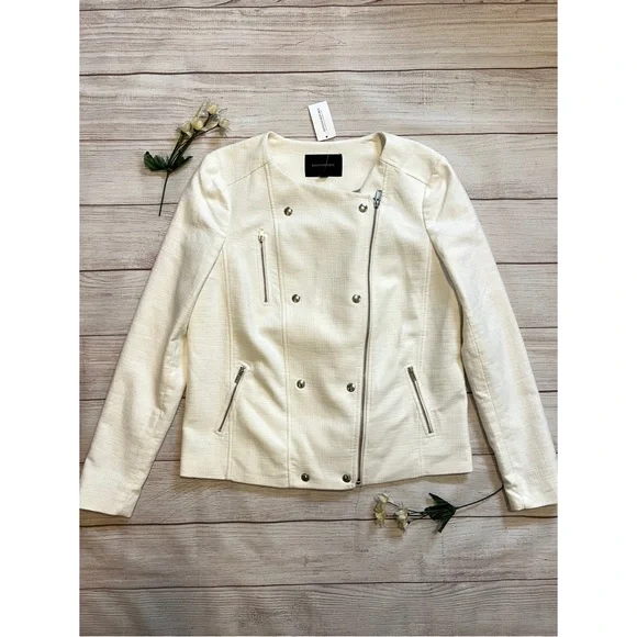 Banana Republic Tweed Asymmetrical Zip Blazer Moto Jacket - Picture 10 of 15